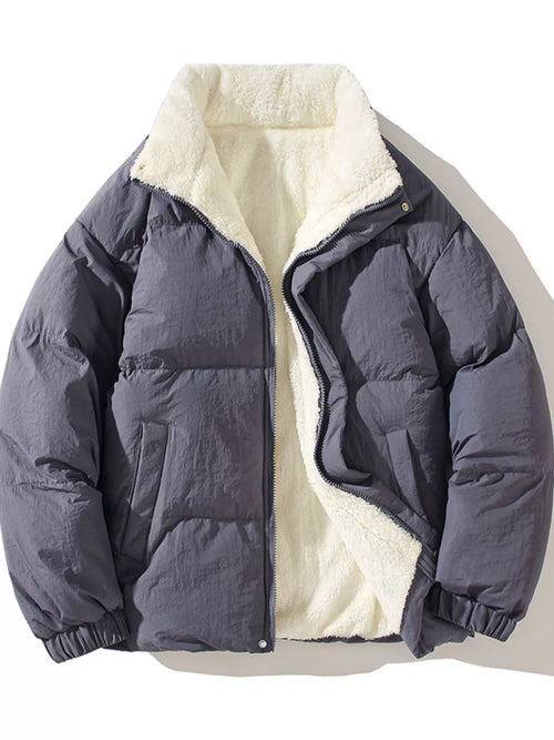 Fleece Puffer — Dark Gray — Front