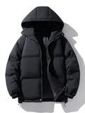 Hooded Puffer — Black — Front