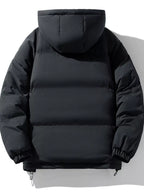 Hooded Puffer — Black — Back