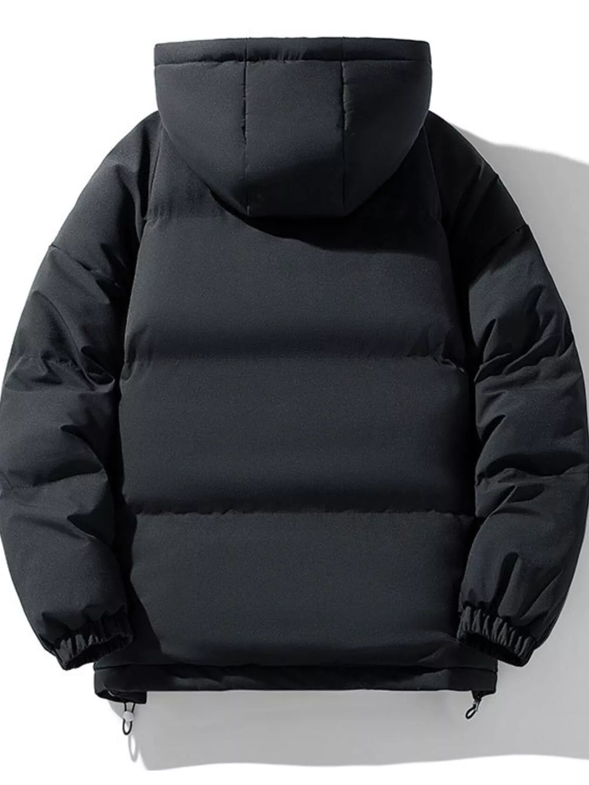 Hooded Puffer — Black — Back