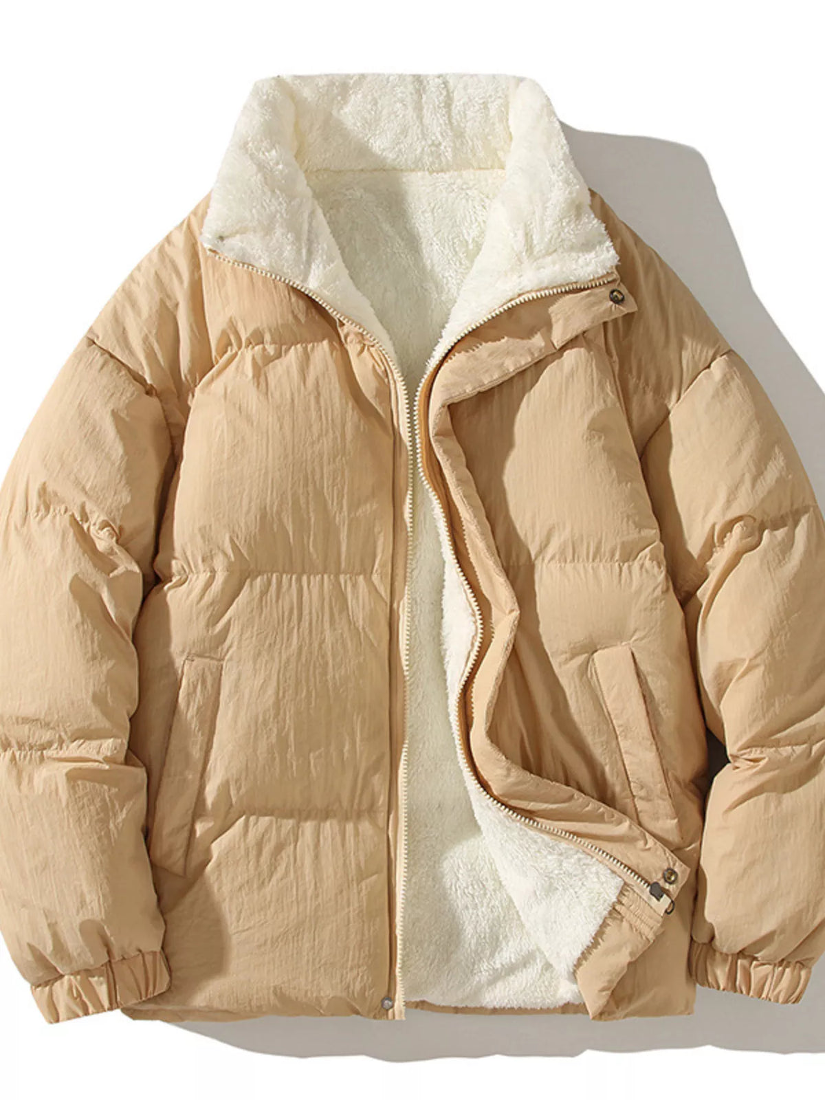 Fleece Puffer — Khaki — Front