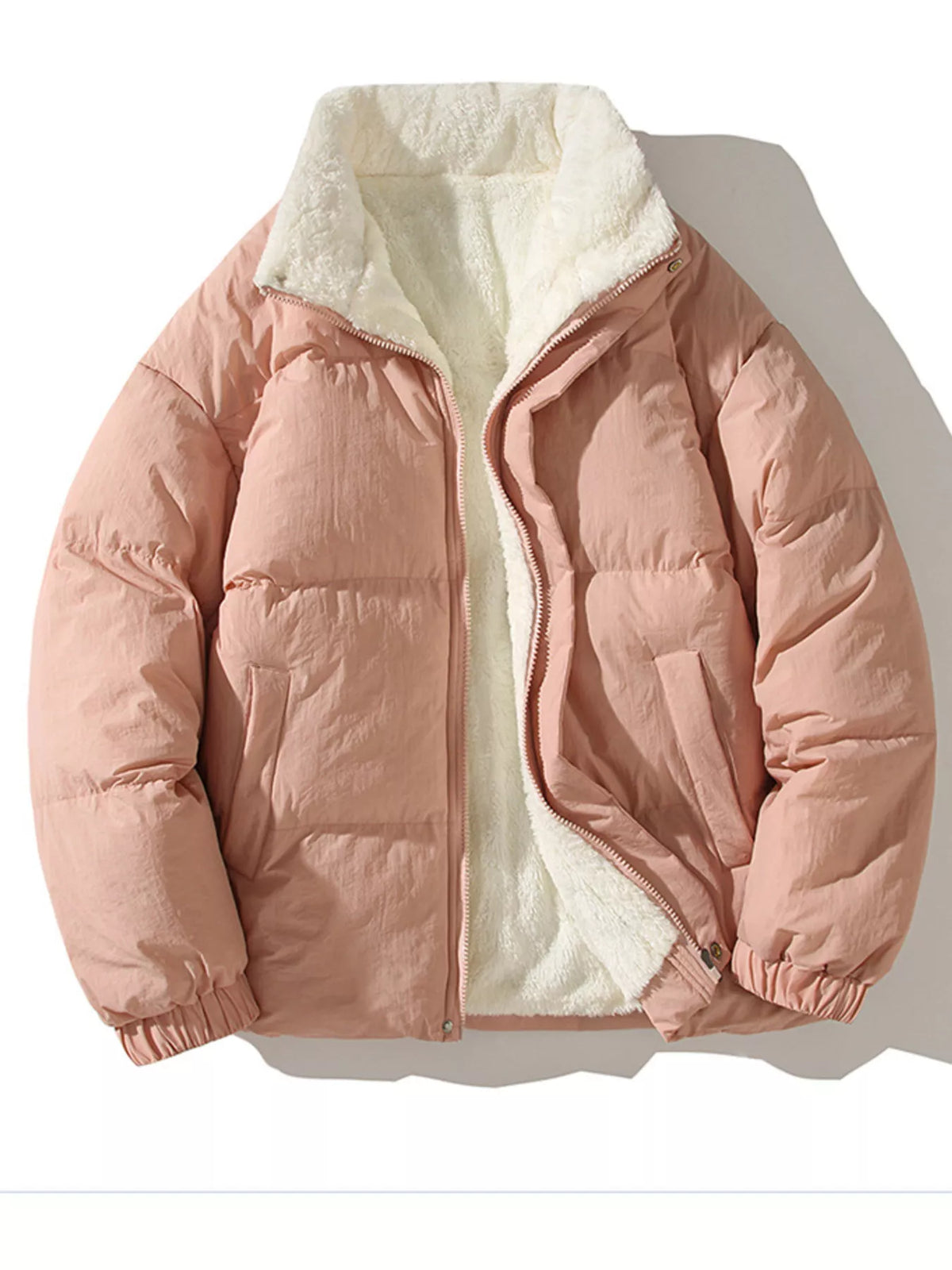 Fleece Puffer — Pale Blush — Front