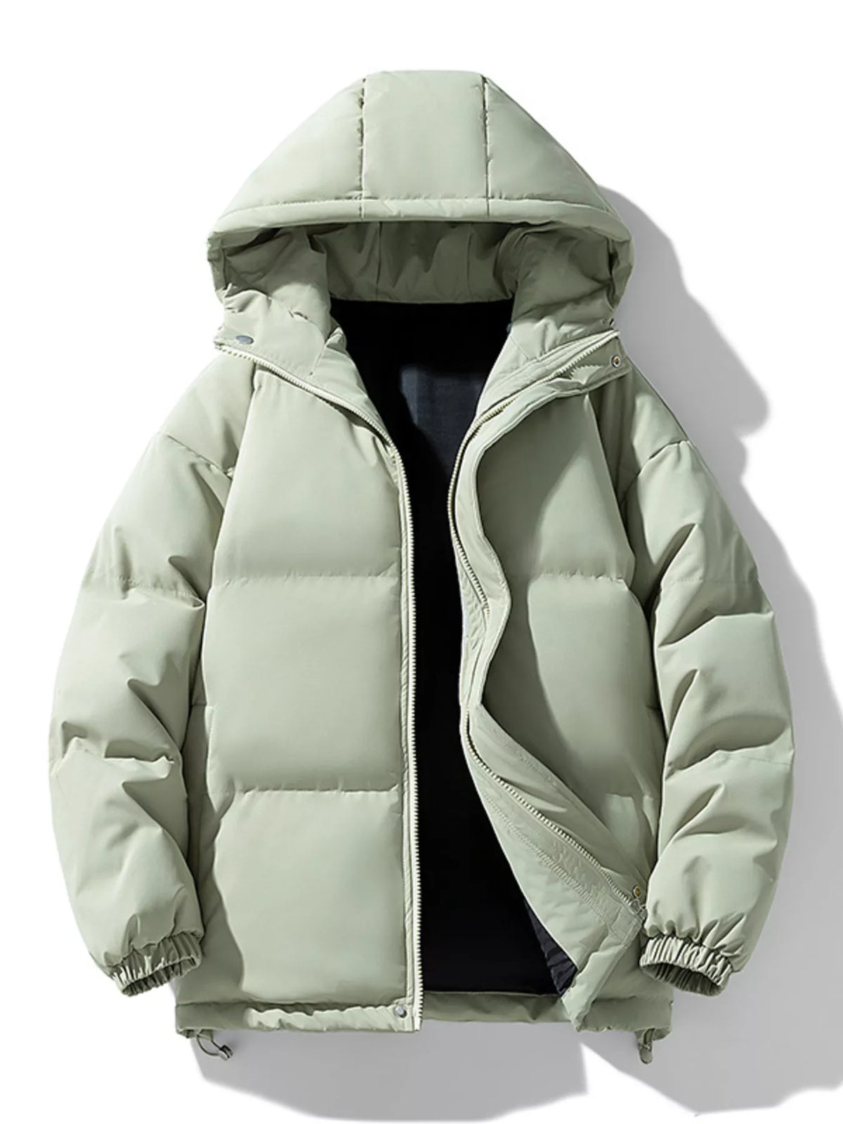 Hooded Puffer — Sage — Front